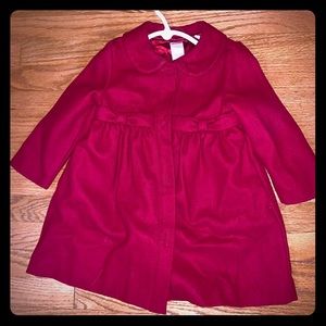 Red GYMBOREE swing coat pea coat 2t-3t